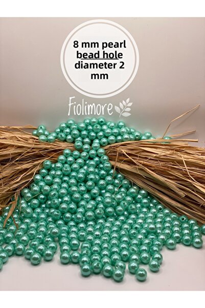 Fiolimore Mărgele de perle din plastic de calitate A, verde apă, de 8 mm (50 ...