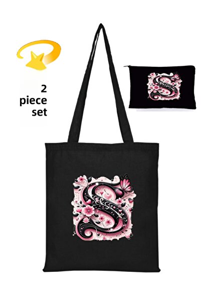 Boom town Cloth Bag - Pen Holder, Makeup Bag Set of 2, Black