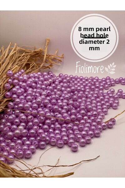 Fiolimore 8 мм лилаво перлено мънисто с високо качество (50 грама - 200 броя)...