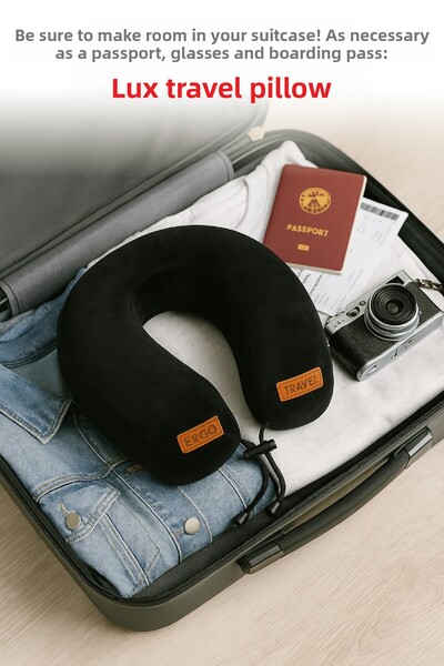 Viscofoam Lux Visco Orthopedic Travel Pillow XL - Black