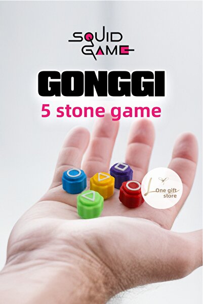 Lena Gift Store Squid Game Game 5 Stone Game Squid Game Colorful Stone Gonggi Five-Stone Toy (Without Box)
