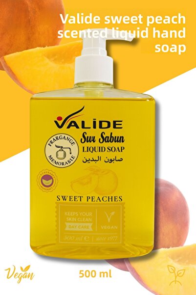 Valide صابون سائل لليدين برائحة الخوخ الحلو (الخوخ الحلو) نباتي 500 مل