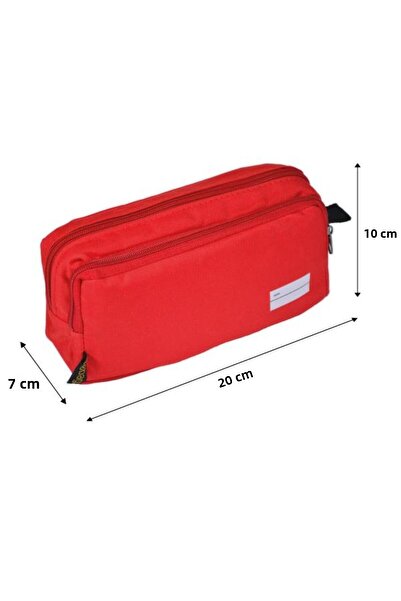 Tebag Two-Compartment Red Pencil Case