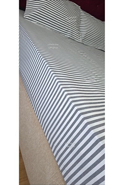pınarhome collectıon Line Woven Fabric - Fitted Sheet and Pillowcase with Cover (Earthquake Sectional)