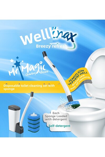 Wellnax breeze refresh Σετ καθαρισμού τουαλέτας, με 10 ανταλλακτικά σφουγγάρι...