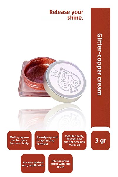 PYX Cosmetics Cream Glitter Copper Glitter Eye and Face Shadow - 3