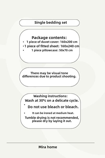 Mira Home Flamingo Patterned Cotton Single Duvet Cover Set