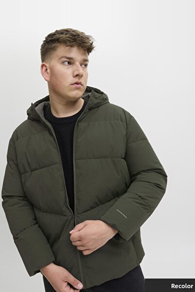 Jack & Jones Plus Size Hooded Puffer Jacket - Global