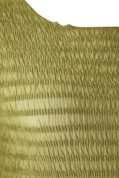 Trendyol Curve Khaki Fitted/Slim Fit Textured Tulle Stretch Knitted Plus Size Blouse Tbbaw26Af00030