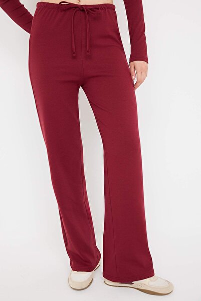 Trendyol Collection Burgundy Full Patch Fitted/Skin-Fitting Stretch Knitted Bottom - Top Set Twoaw26Au00075