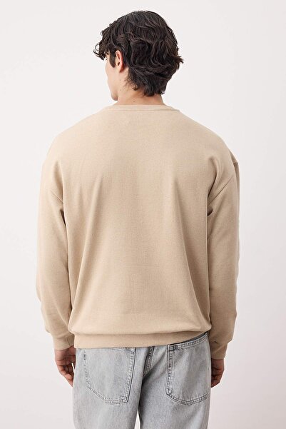 Trendyol Collection Stone Oversize/Wide Cut Crew Neck Long Sleeve Animal Embroidery Sweatshirt Tmnaw24Sw00169