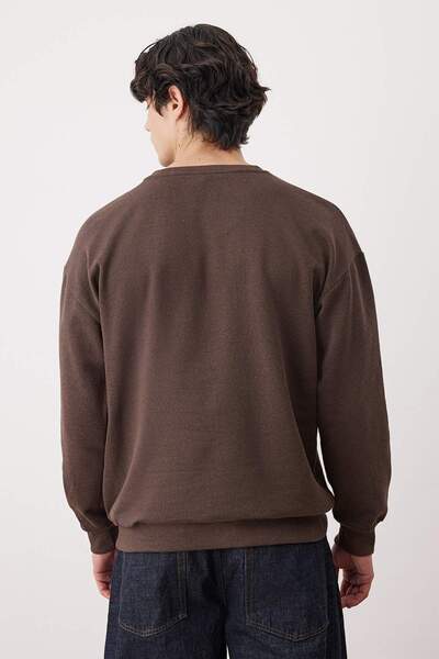 Trendyol Collection Кафяво Oversize/ширококроено дългоръкавно суитшърт с бродерия TMNAW24SW00164