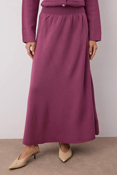 Trendyol Modest Szilva bross részletesen kidolgozott kötöttáru alsó - felső szett TCTAW26US00019