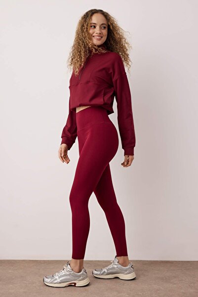 Trendyol Collection Burgundy Matte Look Extra Shaping / Sculpting Sports Leggings Thmaw26Ty00019
