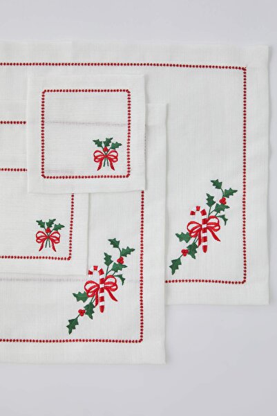 TRENDYOLMİLLA HOME 2-Pack Christmas Themed American Serviettes 32X48Cm & 2-Pack Cocktail Napkins 15X15Cm Tphaw26Run00002