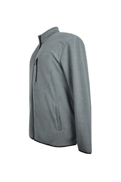 marufshop Plus Size Zippered Fleece Sweatshirt Gray