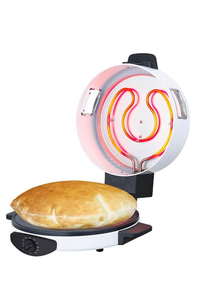 Klikonix صانعة الخبز العربي والبيتزا، صينية خبز غير لاصقة 30 سم، 1800 واط