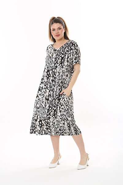 rotop Rochie casual Lola, model 43, cu buzunare, Culoare Negru,