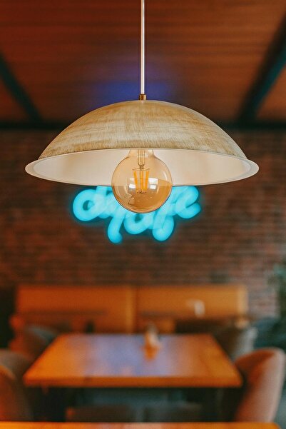 VENON Aydınlatma Küre 30 Luk Tekli Krem Sarı Patine Avize Sıvama Avize Sarkıt...