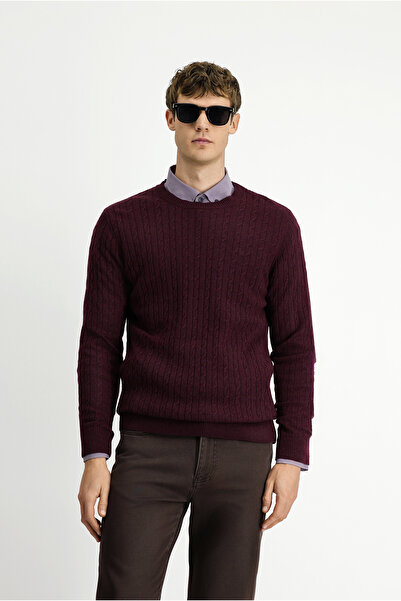 Kiğılı Crew Neck Regular Fit Patterned Wool Knitwear Sweater
