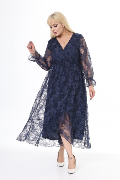 rotop Μακρύ φόρεμα Silvia, για περιστάσεις, από δαντέλα, κομψό μοντέλο, σκούρ...