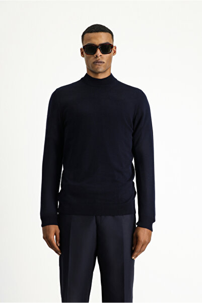 Kiğılı Yarım Balıkçı Yaka Regular Fit Pamuklu Triko Kazak