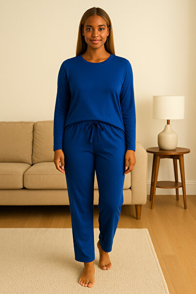 ModaLeaf Saks Color Long Sleeve Pajama Set
