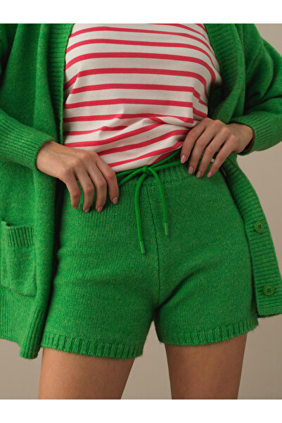 Xint Kadın Yeşil Regular Fit Triko Şort