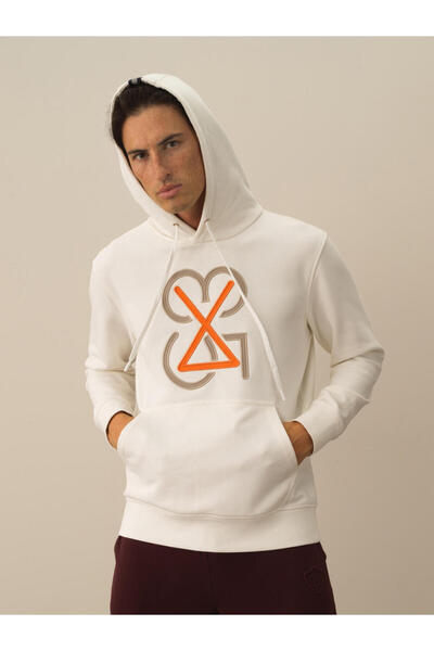 Xint Erkek Ekru Pamuk Dokulu Regular Fit Sweatshirt