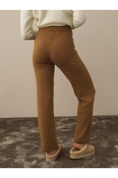 Xint Kadın Camel Lüks Pamuk Dokulu Regular Fit Pantolon