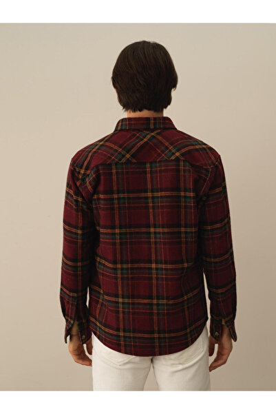 Xint Erkek Bordo Regular Fit Ekose Gömlek