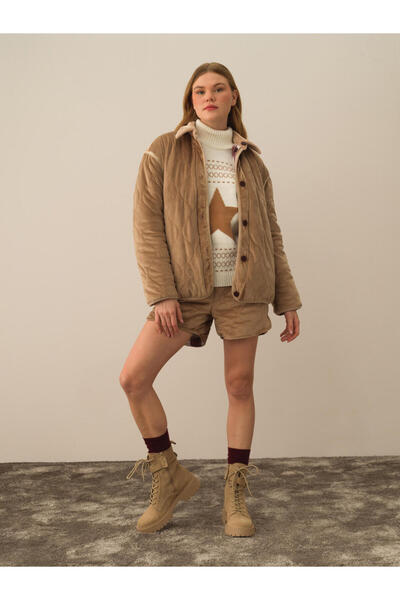 Xint Kadın Camel Oversize Çift Taraflı Mont