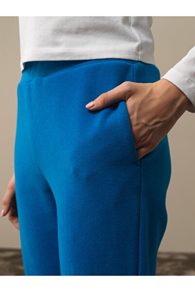 Xint Kadın Mavi Pamuk Dokulu Regular Fit Sweat Pantolon