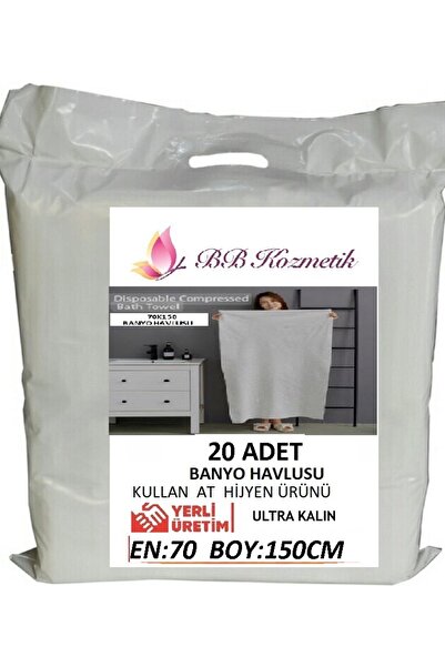 BB KOZMETİK Bb Tek Kullanımlık Banyo Havlusu Ultra Kalın (70x150) 20 Adet
