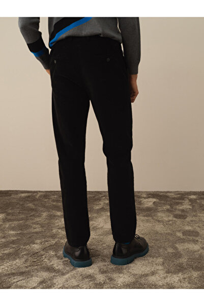 Xint Erkek Siyah Regular Fit Kadife Jogger Pantolon