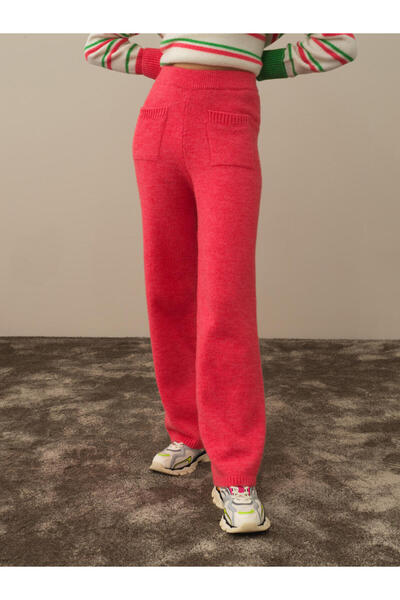Xint Kadın Pembe Lüks Pamuk Dokulu Regular Fit Pantolon