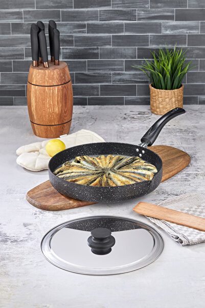 PoloChef Granit Hamsi,Balık ve Börek Tavası Siyah 30 cm