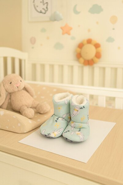 Pico Baby Bebek & Çocuk Kaydırmaz Tabanlı Ev Botu / Panduf / Kışlık Peluş / Baskı Desenli
