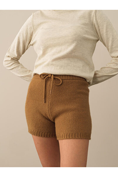 Xint Kadın Camel Regular Fit Triko Şort