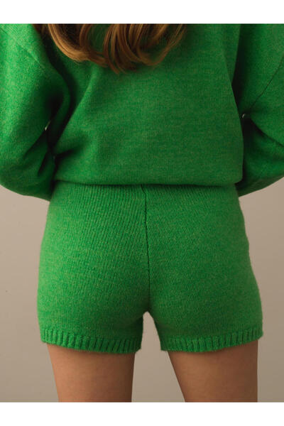 Xint Kadın Yeşil Regular Fit Triko Şort