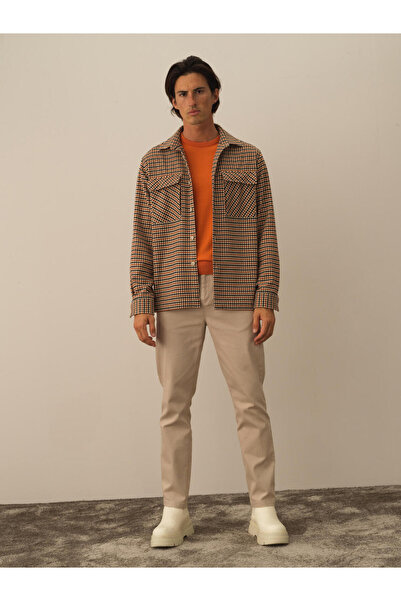 Xint Erkek Turuncu Regular Fit Ekose Gömlek