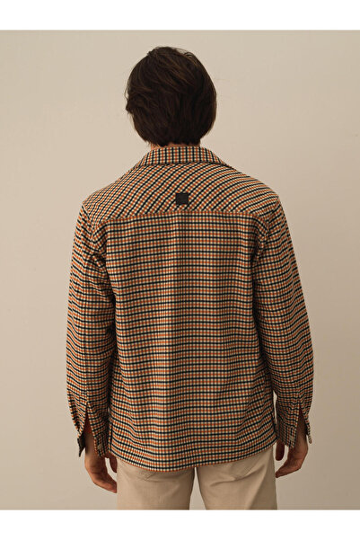 Xint Erkek Turuncu Regular Fit Ekose Gömlek