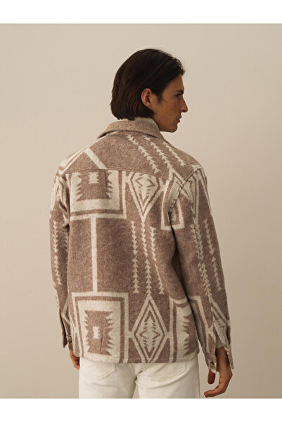 Xint Erkek Camel Regular Fit Desenli Gömlek