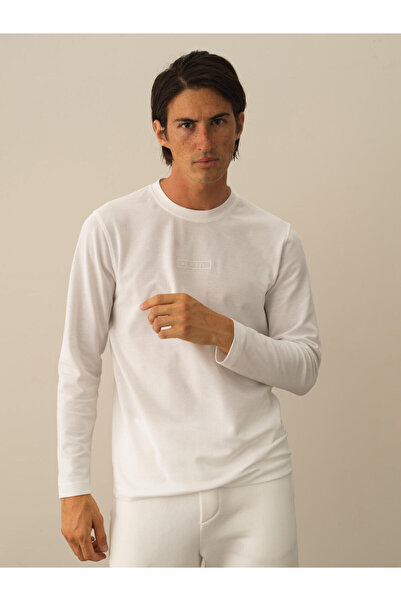 Xint Erkek Kbeyaz %100 Pamuk Regular Fit Baskılı Tişört