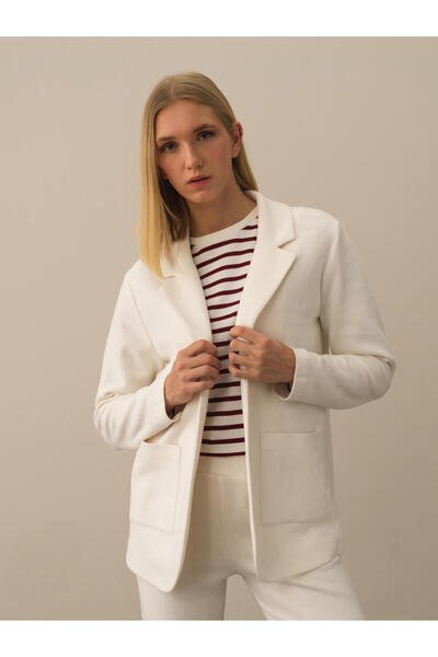 Xint Kadın Ekru Pamuklu Regular Fit Ceket