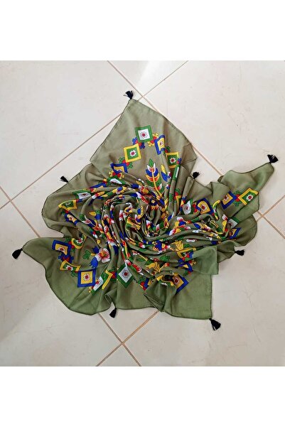 shop Yörüklü Çengelköy Authentic Writing Scarf Foulard with Tassels
