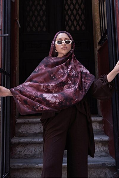 Gogoey Mystic Bloom Desen Pamuk İpek Şal