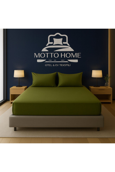 Motto Home The Motto 100% Cotton Elastic Fitted Sheet Set