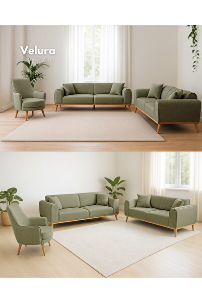 Velura Home & Living Valo Oturma Grubu & Koltuk Takımı (3+3+1+1) - Fildişi