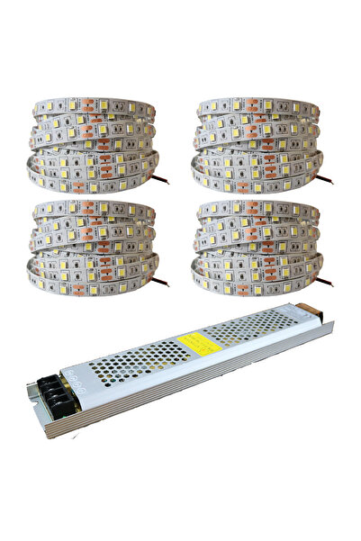 AmberLED 4040 Yeni Nesil Şerit Led 20 Metre Beyaz + 20 Amper 240 Watt Ultra Slim Led Trafo